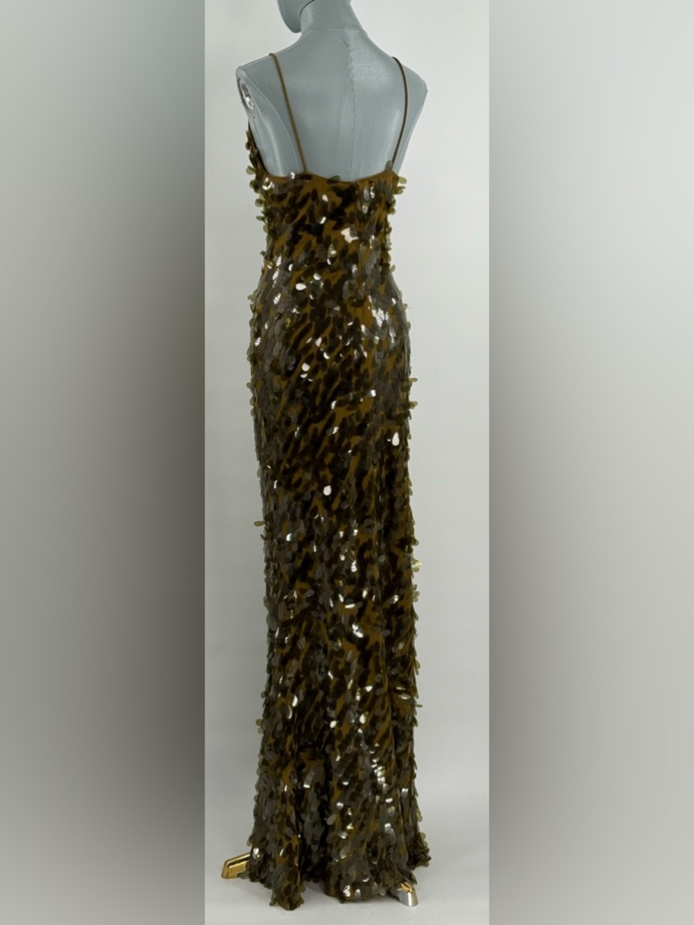 🆕 MISHA COLLECTION 🧿 NWOT Sapphire Sequins Maxi Dress, Olive - Sz L US 8 - Picture 8 of 16